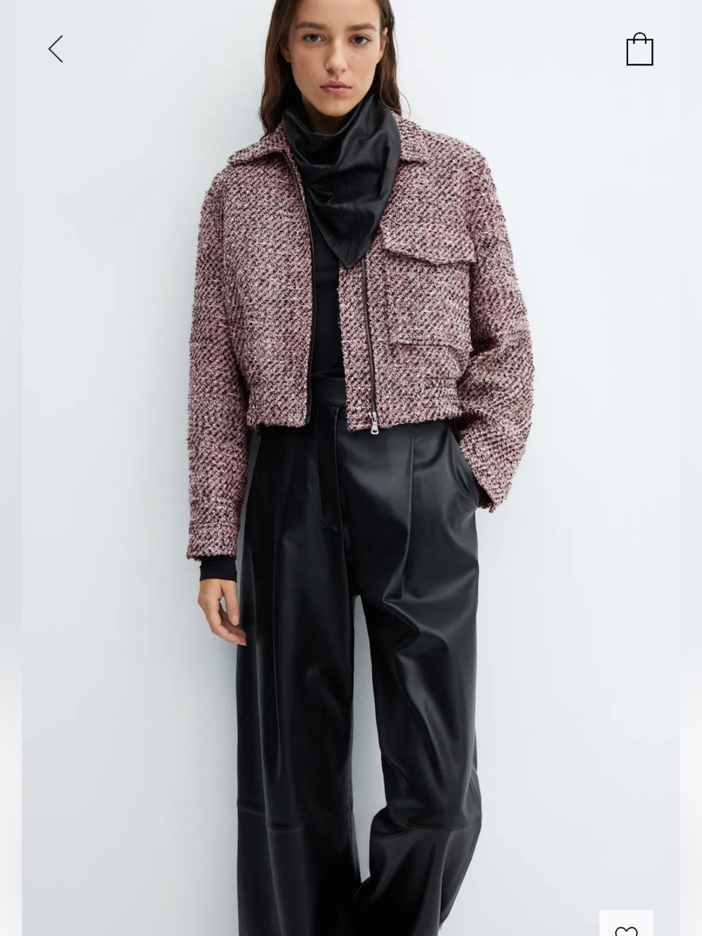 Mango Tweed Bomber Jacket - Picture 6 of 17